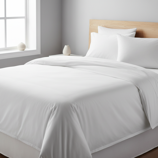 T-Pakke med enkelt laken – komplett sengetøypakke for hotell og overnatting, inkludert dynetrekk, putevar og laken fra Waez Tekstil